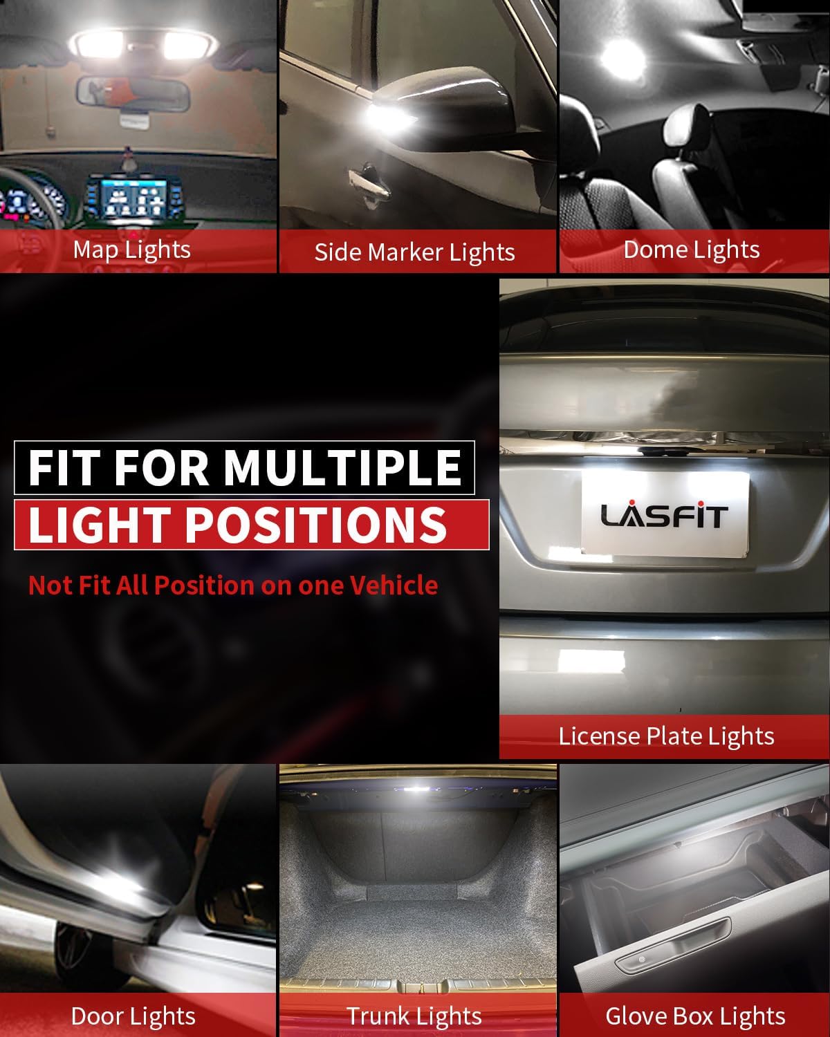 LASFIT_194_LED_Bulb_for_License_Plate_Bulb_White_Bright,T10_168_LED_Bulbs_Canbus_Error_Free,_400LM_6000K_192_2825_W5W_for_Dome_Map_Trunk_Cargo_Lights_(2-Pack)