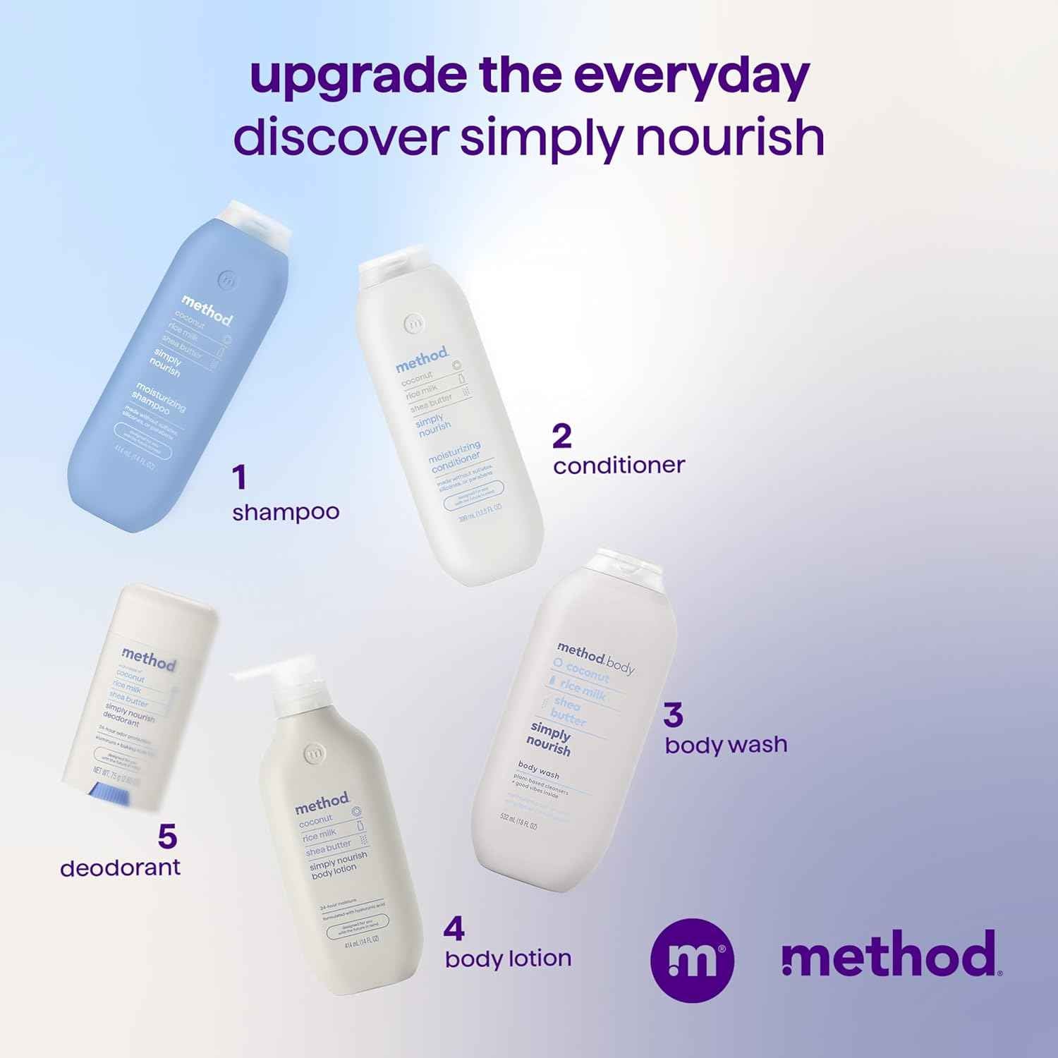 Method Moisturizing Conditioner, Simply Nourish - Revitalizes Dry Hair, Safe for Color-Treated Hair - Sulfate Free and Cruelty Free
