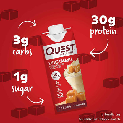 Quest Nutrition Ready to Drink Protein Shake, 30g Protein, 3g Net Carbs, Gluten Free, Keto Friendly