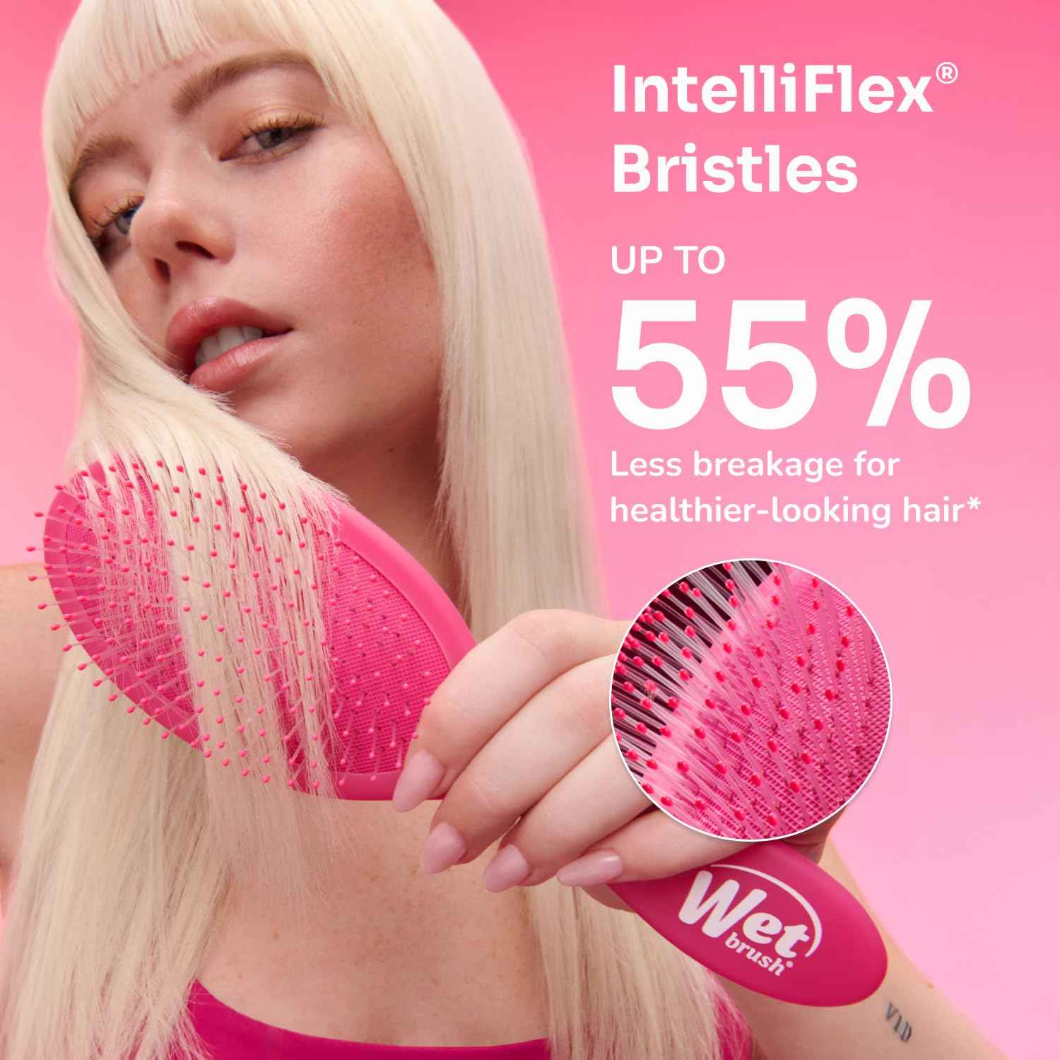 Wet Brush Smooth Styler Hair Brush, Exclusive Ultra-soft IntelliFlex Bristles, Synthetic Boar Bristles, Shiny And Smooth, For All Hair Types, For Women, Men, Wet And Dry