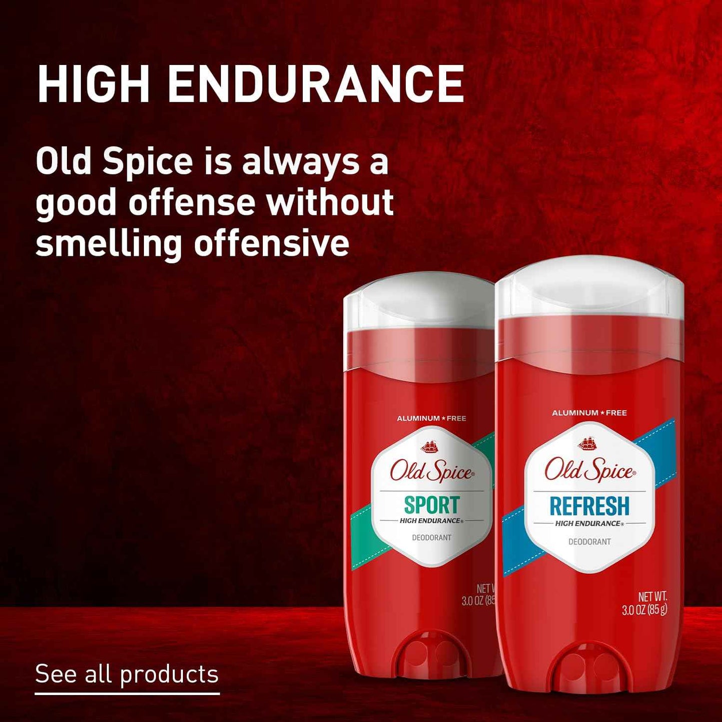 Old Spice Aluminum Free Deodorant For Men, High Endurance, 24/7 Sweat Defense & Odor Protection to Eliminate Odors, 24/7 Freshness & Lasting Scent
