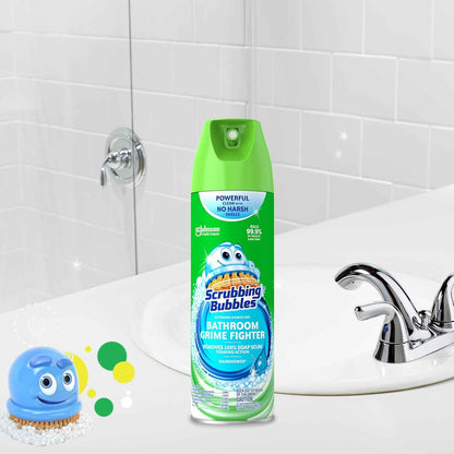 Scrubbing Bubbles Bathroom and Shower Cleaner Disinfectant Aerosol, Foaming Action Bathroom Grime Fighter