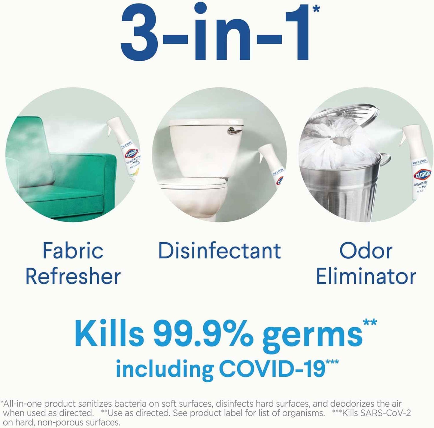 Clorox Disinfecting Mist, Lemon and Orange Blossom, 1 Spray and 1 Refill