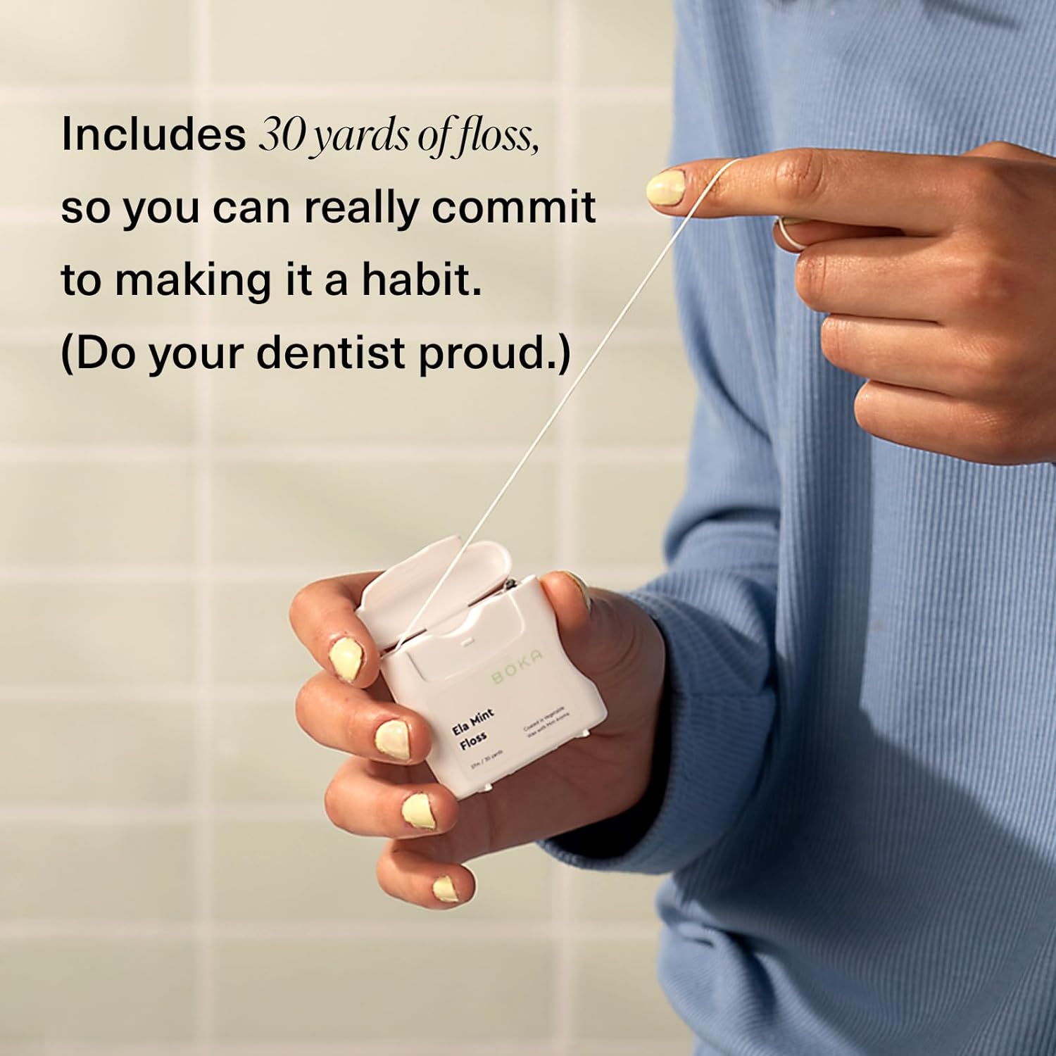 Boka_Ela_Mint_Expandable_Woven_Dental_Floss,_Made_from_Plant-Based_Vegetable_Wax,_Teflon-Free,_30_Yards_of_Waxed_Floss_(Pack_of_1)
