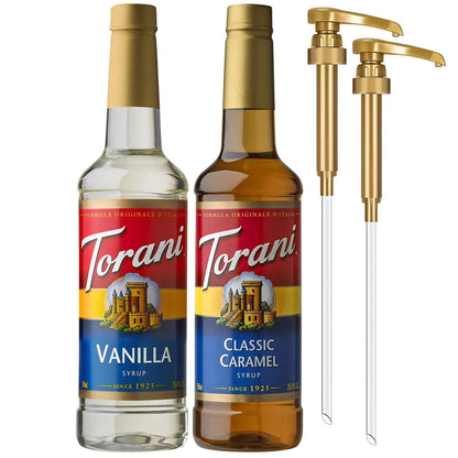 Torani Syrups, Coffee Syrups for Drinks, Pumps Included, 25.4 Fl Oz Ea