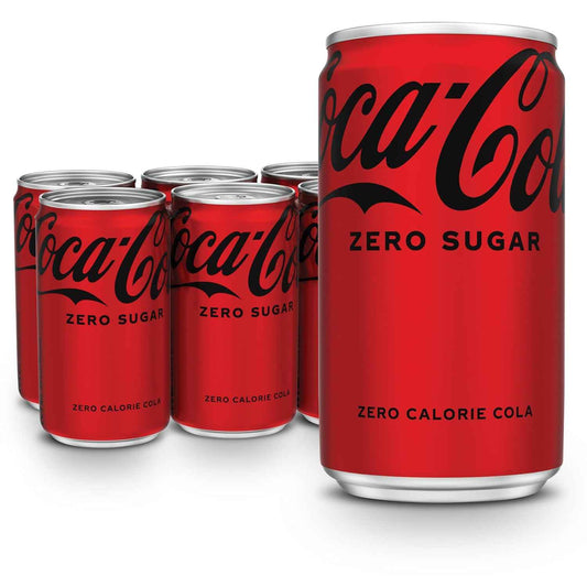 Coke Zero Sugar Mini-Can 7.5 fl oz, 6 Pack (Package May Vary)