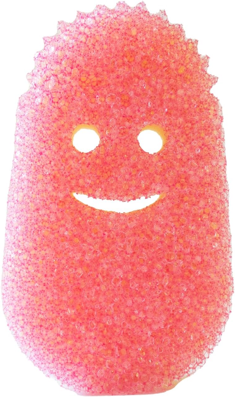 Scrub_Daddy_Dish_Wand_Scrubbing_Brush_Replacement_Heads,_Soap_Dispensing_Brushes,_Texture_Changing_Washing_Up_Sponges,_Detachable_Dish_Daddy_Head_Sponge_Refills,_Pink_2_Pack