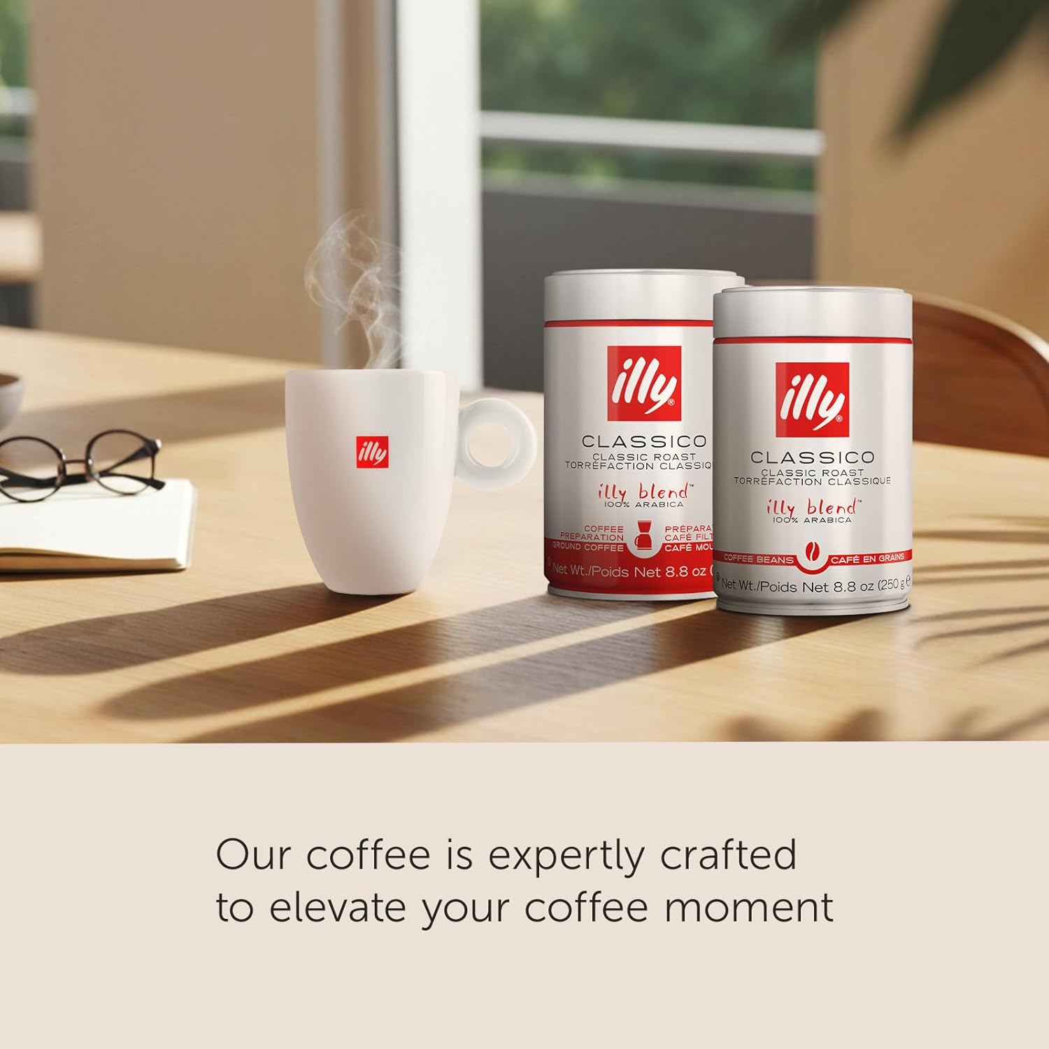 Illy_Classico_Ground_Drip_Coffee,_Medium_Roast,_Classic_Roast_With_Notes_Of_Chocolate_&_Caramel,_100%_Arabica_Coffee,_No_Preservatives,_8.8_Ounce_(Pack_Of_1)