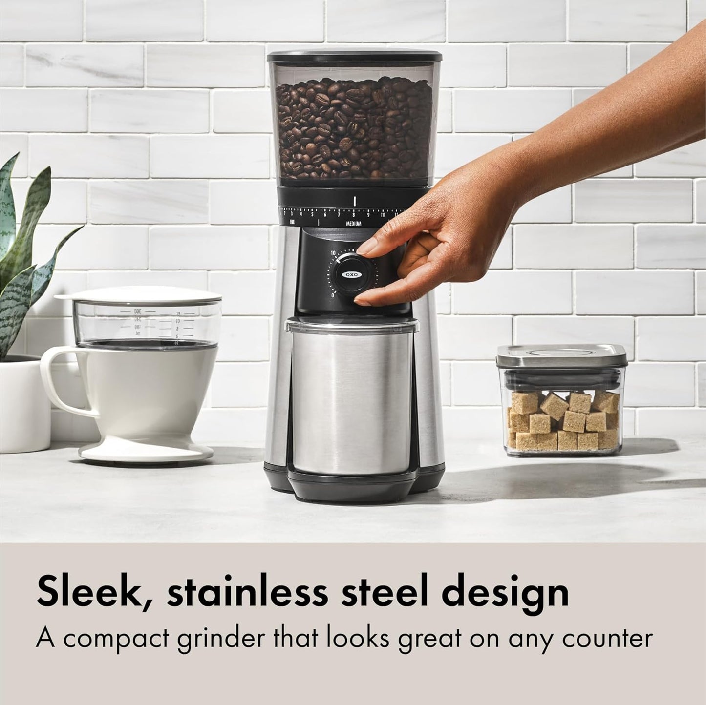 OXO_Brew_Conical_Burr_Coffee_Grinder_-_Silver,_Stainless_Steel_Burrs,_One-Touch_Automatic_Smart_Grind