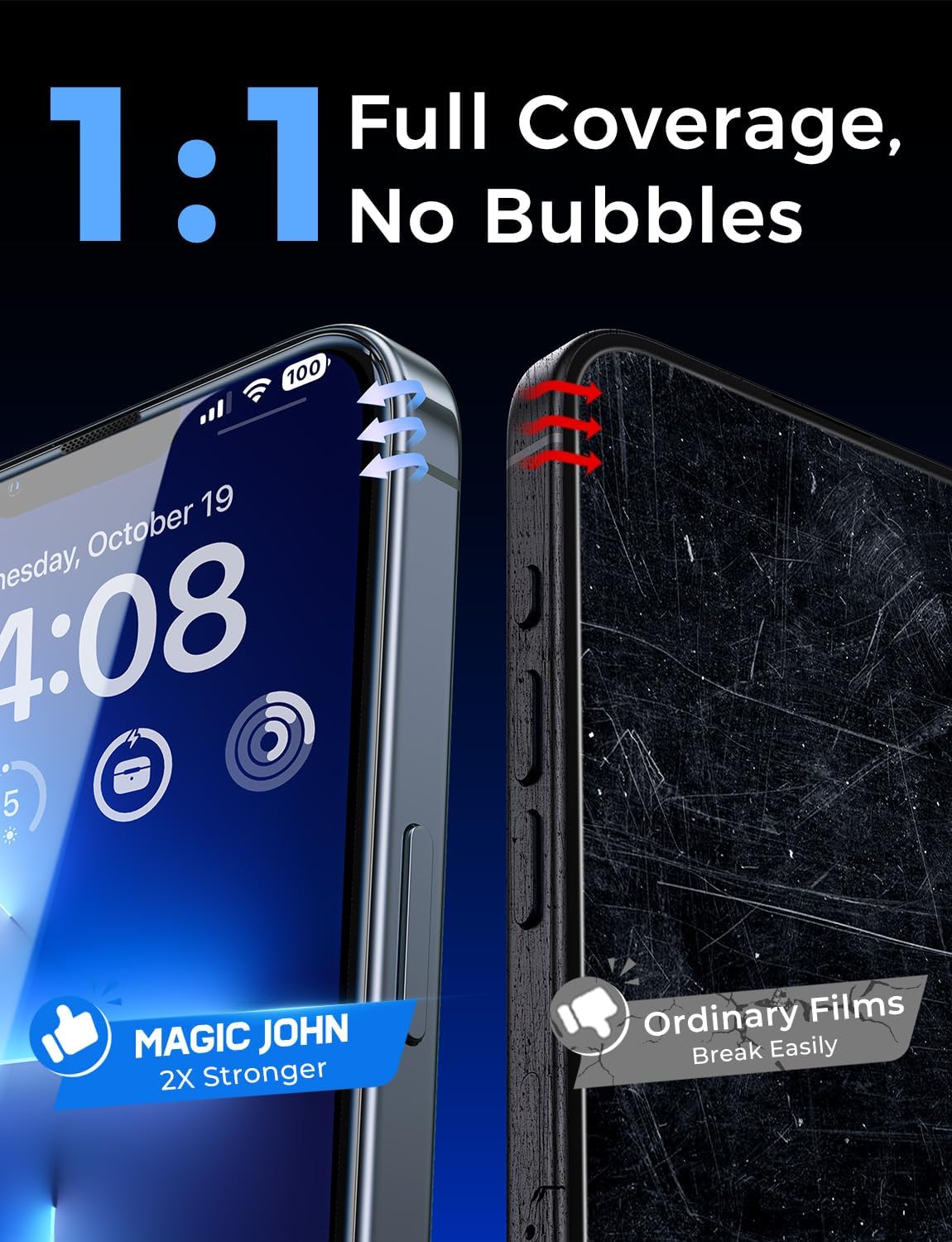 MAGIC_JOHN_2_Pack_for_iPhone_13_Pro_Max/iPhone_14_Plus_6.7_inch_Tempered_Glass_Screen_Protector,_Auto_Dust-Elimination_Installation,_Bubble_Free,_HD_Clear,_Easy_Installation