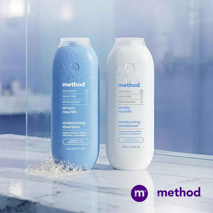 Method Moisturizing Shampoo, Simply Nourish - Hydrates and Revives Dry Hair, Safe for Color-Treated Hair – Sulfate Free and Cruelty Free - 14 oz