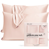 Kitsch Satin Pillowcase with Zipper for Hair & Skin - Softer Than Silk Pillow Cases, Smooth Cooling Satin Pillow Case, Wrinkle-Free, Machine Washable - Pillow Cases Standard Size (19x26)