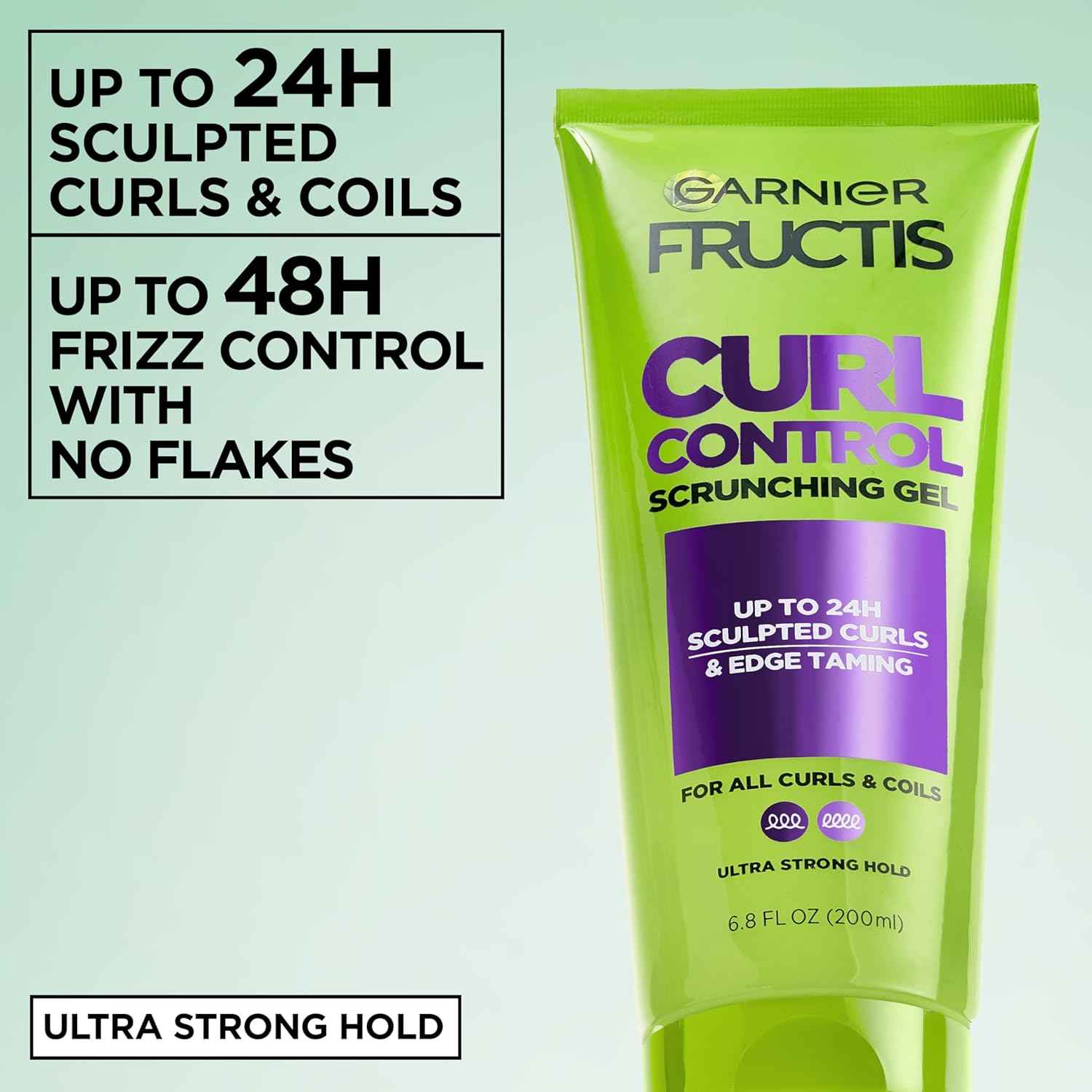 Garnier Fructis Curl Control Scrunching Hair Gel, Curl Jelly for Curly, Wavy, and Coily Hair with Frizz & Edge Control, Up to 24 HR Shape & Shine