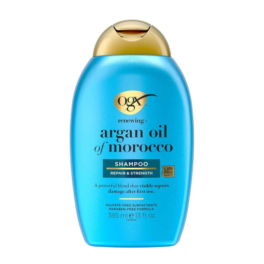 OGX Renewing + Argan Oil of Morocco Shampoo, Damage Repairing Shampoo & Argan Oil to Help Strengthen & Repair Dry, Damaged Hair, Paraben-Free, Sulfate-Free Surfactants