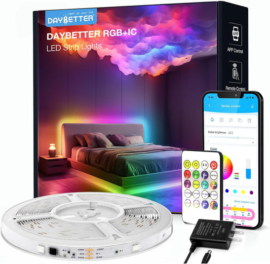 DAYBETTER_Smart_IC_LED_Strip_Lights,_Multicolor/BGRIC_LED_Lights_for_Bedroom,_DIY_Multiple_Colors_on_One_Line,_App_Control_Color_Changing_Strip_Lighting_Music_Sync_Home_Decor