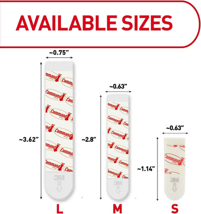 Command Indoor Replacement Strips, Damage-Free Wall Hanging, Re-Hang Small Hooks for Home and Wall Decor, Holds up to 1 lb, White Adhesive