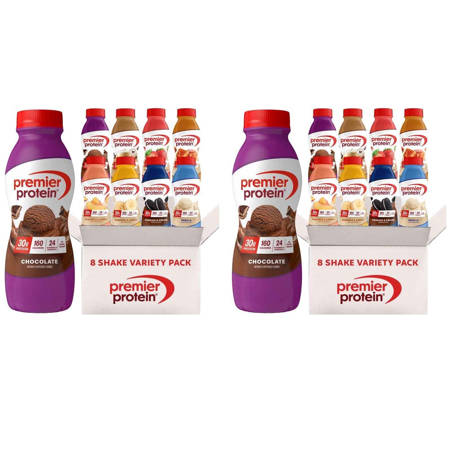 Premier Protein Shake, 8 Flavor Variety Pack, 30g Protein, No Added Sugar, 24 Vitamins & Minerals to Support Immune Health, 11.5 fl oz