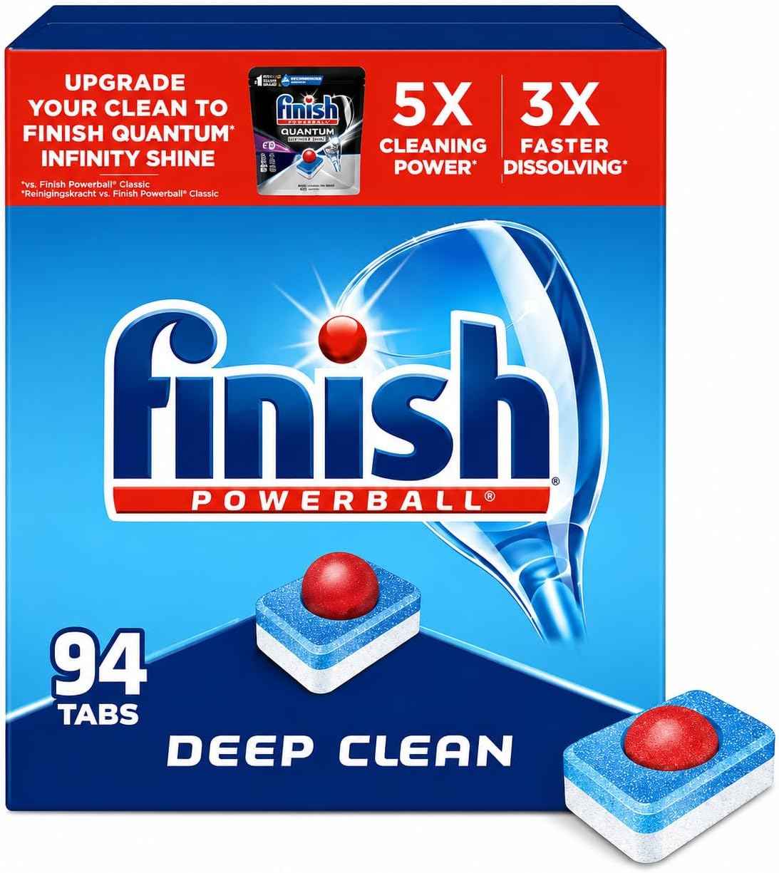 Finish - All in 1-94ct - Dishwasher Detergent - Powerball - Dishwashing Tablets - Dish Tabs - Fresh Scent (Packaging May Vary)