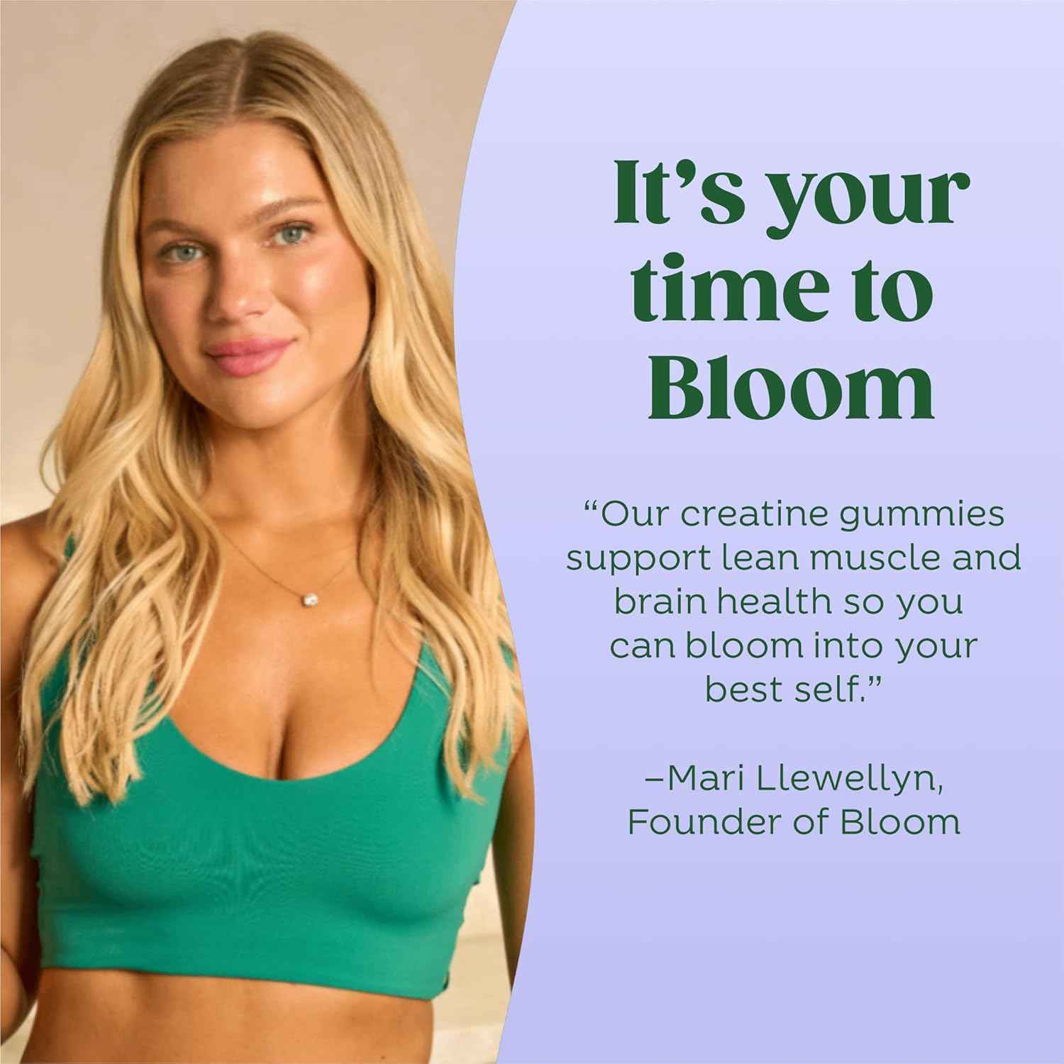 Bloom Creatine Monohydrate Gummies, 5g Per Serving, Sugar Free Creatine Gummy for Workout, Strength, Cognitive Health & Lean Muscle Support, Gluten Free & Non GMO, Berry Boost,