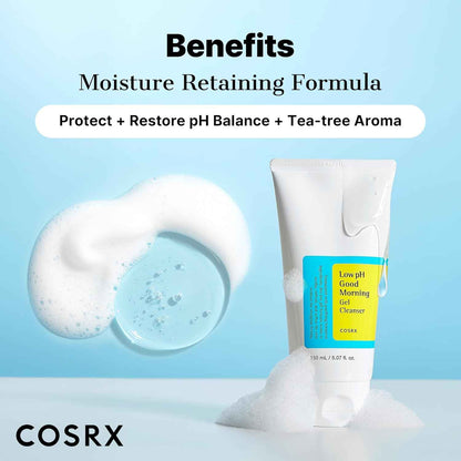 COSRX Low pH Good Morning Gel Face Cleanser, BHA Face Wash, Daily Mild Face Cleanser for Sensitive Skin, PH Balancing, Korean Skin Care, Korean Face Wash