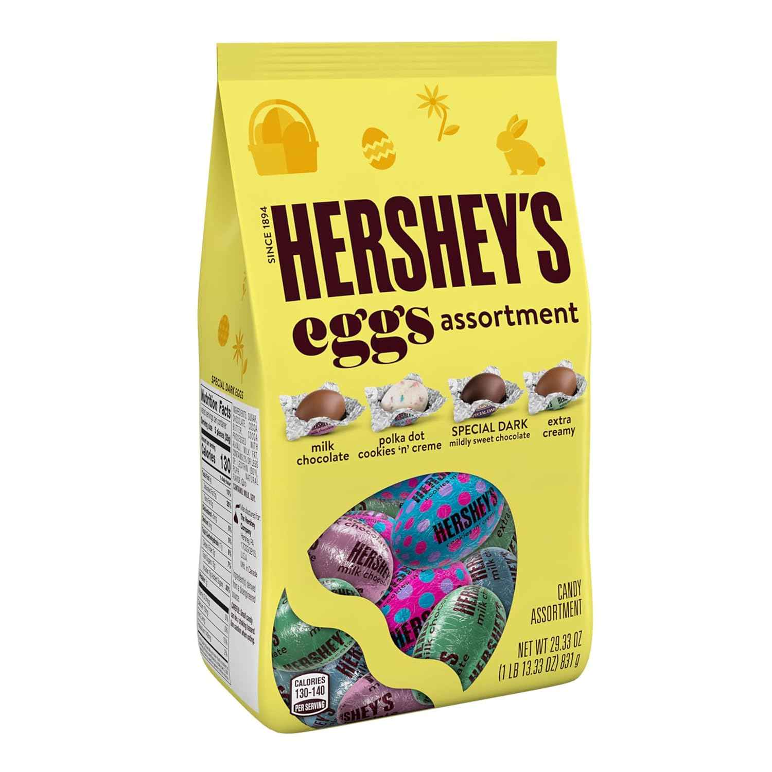 HERSHEY'S Assorted Flavored Eggs, Easter Candy Bulk Bag, Easter Day
