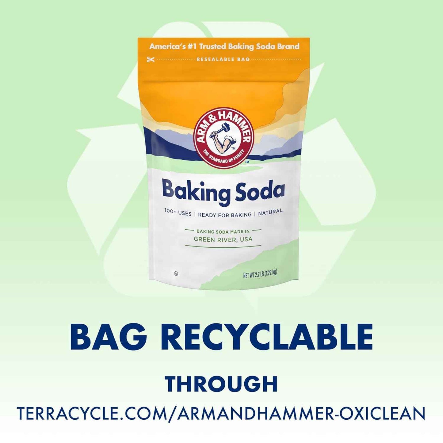 ARM & HAMMER Baking Soda, Multi-Purpose 100% Pure Sodium Bicarbonate Powder for Cooking, Baking, Cleaning, Laundry, Deodorizing, DIY & More