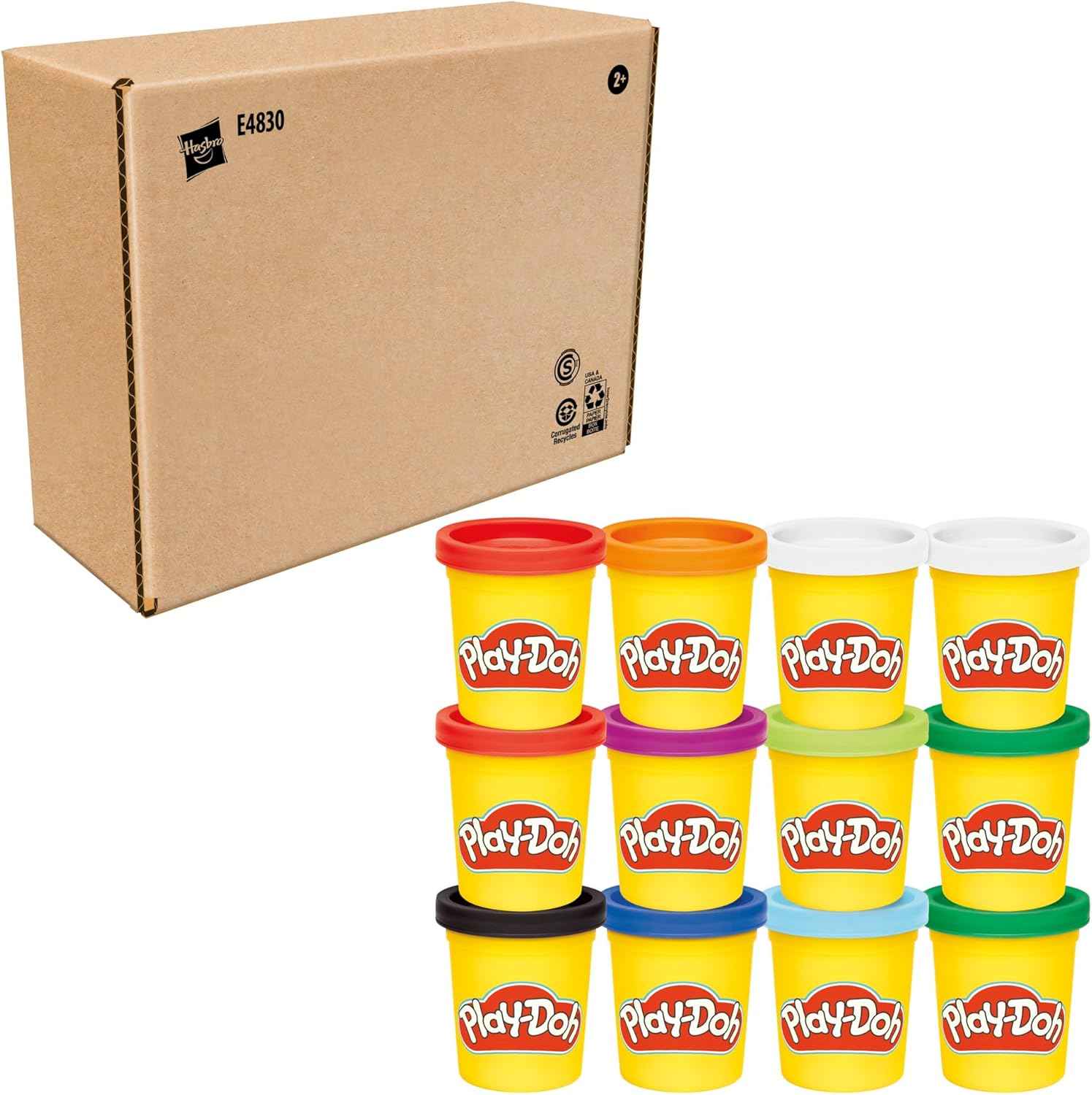 Play-Doh Colors Bulk 12-Pack of 4-Ounce Cans, Holiday Stocking Stuffers, Prizes & Party Favors, Kids Arts & Crafts, Preschool Toys, Ages 2+ (Amazon Exclusive), 1 Kg