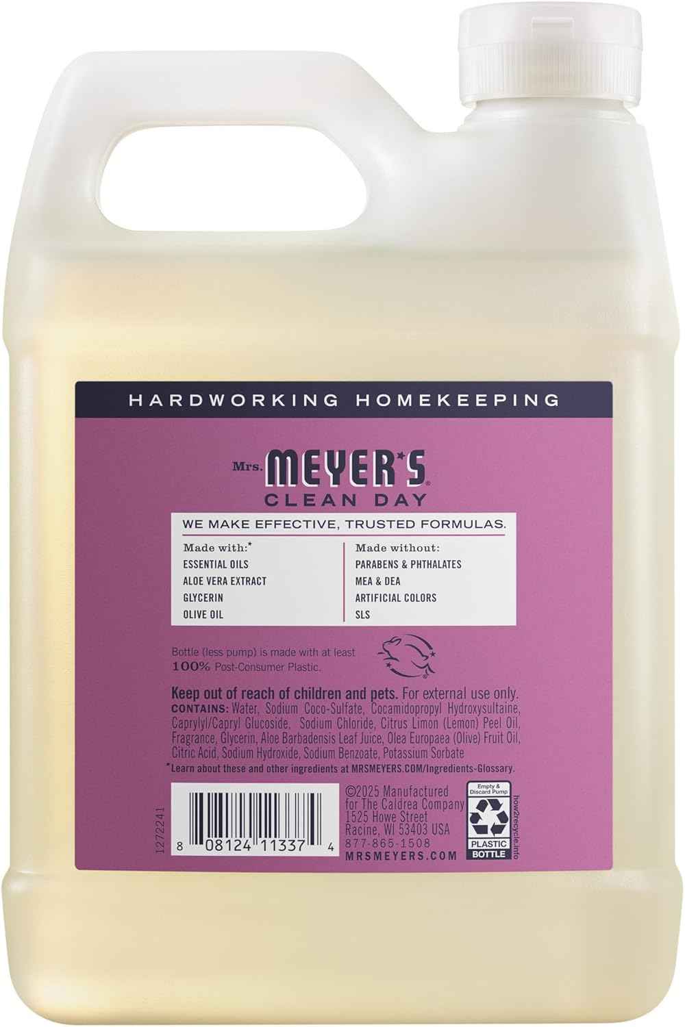 Mrs. MEYER'S CLEAN DAY Hand Soap Refill, Plum Berry Scent, 33 Fl Oz Bottle