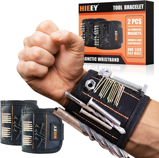 HIEEY_2_Pieces_Magnetic_Wristband_for_Holding_Screws,_Gifts_for_Men,_Tool_Belt_Magnetic_Wristband_for_Holding_Screws,_Cool_Gadgets_Christmas_Gifts_for_Him_Men_Women_Husband_(Gift_Box)