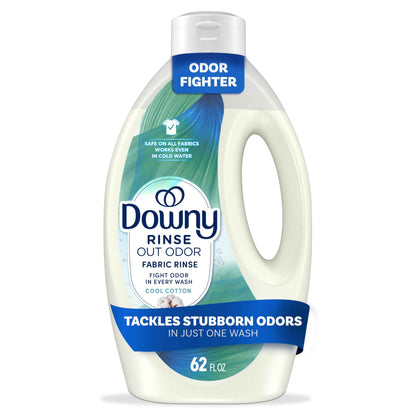 Downy Rinse Laundry Odor Remover, Cool Cotton Scent, Fabric Softener And Laundry Odor Removal Rinse, Fights Odors At The Source, HE Compatible