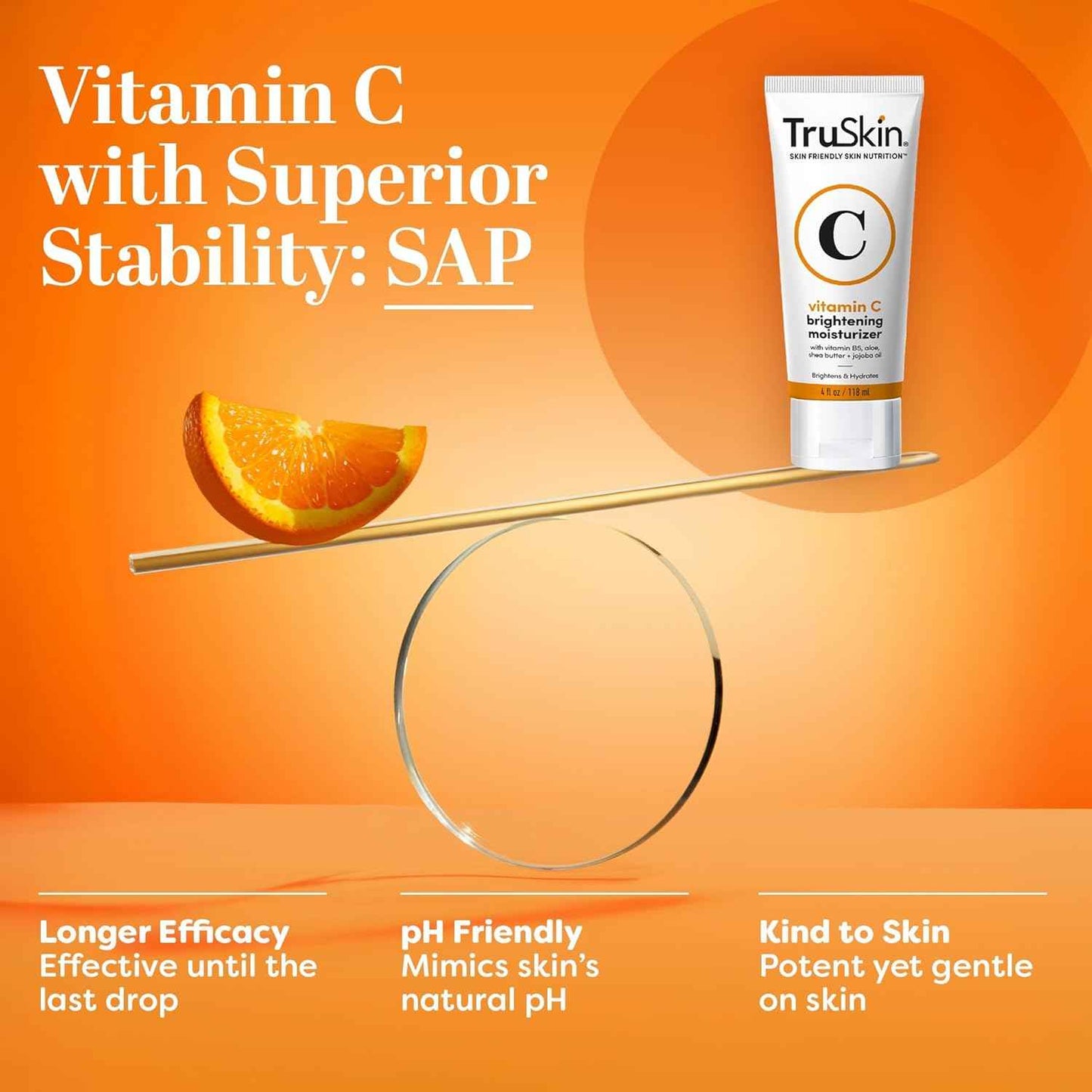 TruSkin Vitamin C Face Cream - Brightening & Hydrating Daily Moisturizer with Vitamin E, B5, Jojoba Oil & Green Tea - Smooth, Radiant-Looking Skin