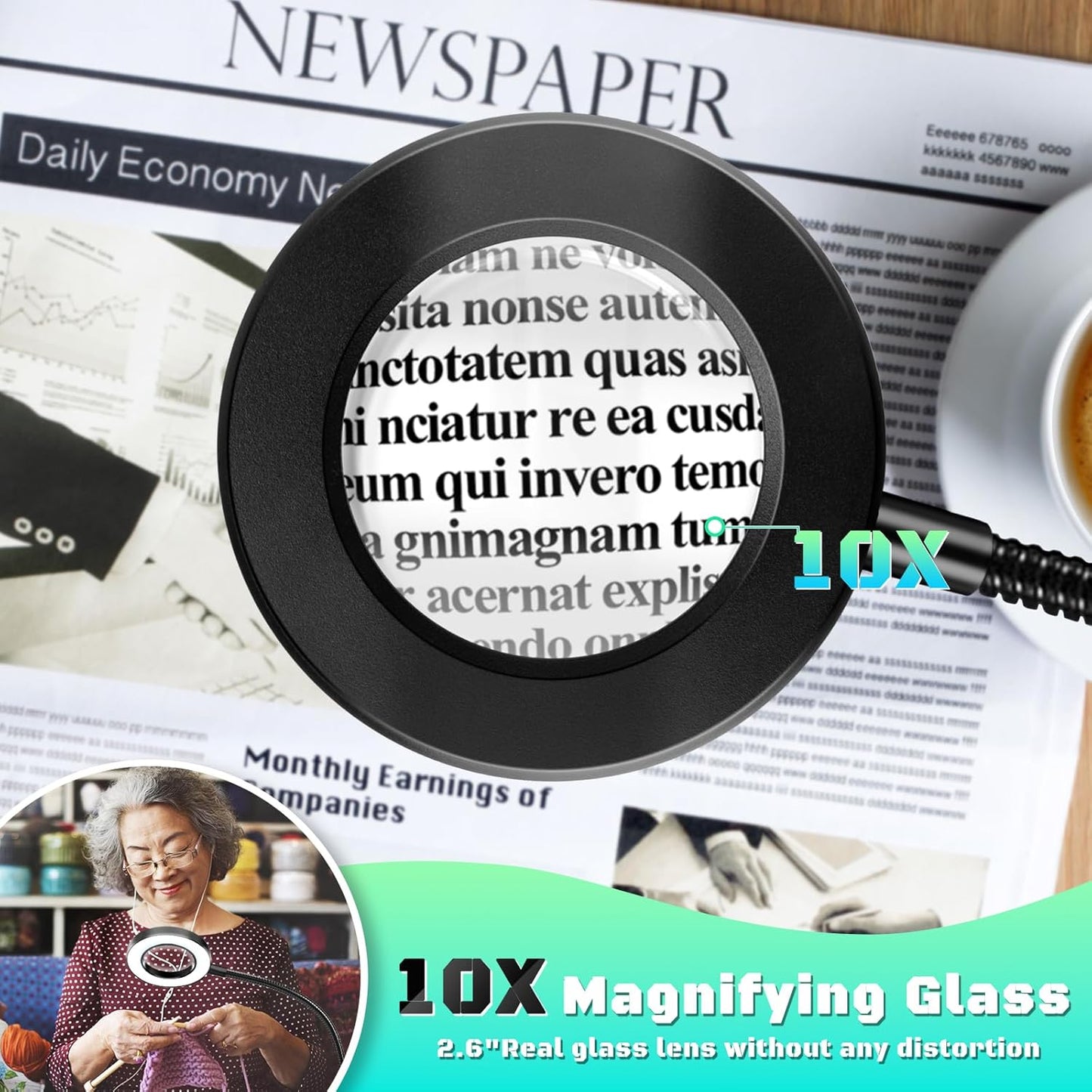 10X_Magnifying_Glass_with_Light,_Clip_on_Mganifier_with_Light,_48_LED_Desk_Magnifying_Glass_wtih_Clamp,_3_Modes_Dimmable_Magnifying_LED_Lamps_for_Bed_Work_Crafts_DIY_Repair