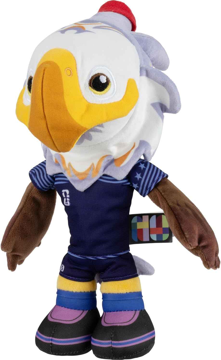 Jazwares FIFA® World Cup 2026 USA 8-Inch Plush - Official Clutch™ Bald Eagle Mascot with Blue Uniform, Soft Collectible Toy for Fans - Ages 3+