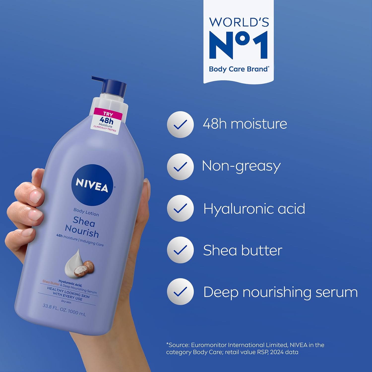 NIVEA_Shea_Nourish_Body_Lotion_for_Dry_Skin_with_Hyaluronic_Acid,_Shea_Butter_and_Deep_Nourishing_Serum,_48-Hour_Body_Moisturizer,_33.8_Fl_Oz_Pump_Bottle
