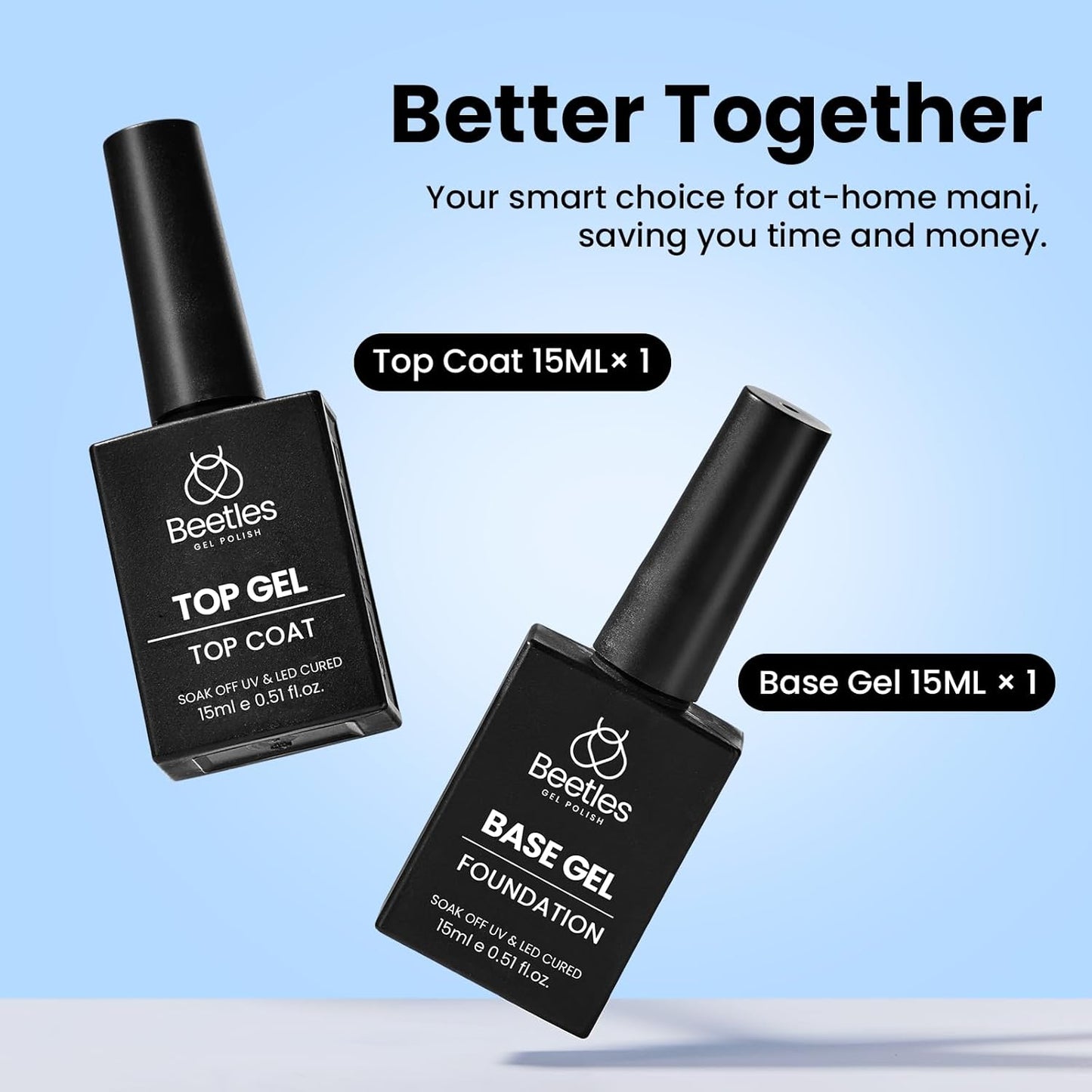 Beetles_No_Wipe_Gel_Top_Coat_and_Base_Coat_Set_for_Gel_Nail_Polish_-_2Pcs_15ml_Super_Shiny_and_Long_Lasting_Soak_Off_UV/LED_Lamp_Nail_Art_Design_Gift