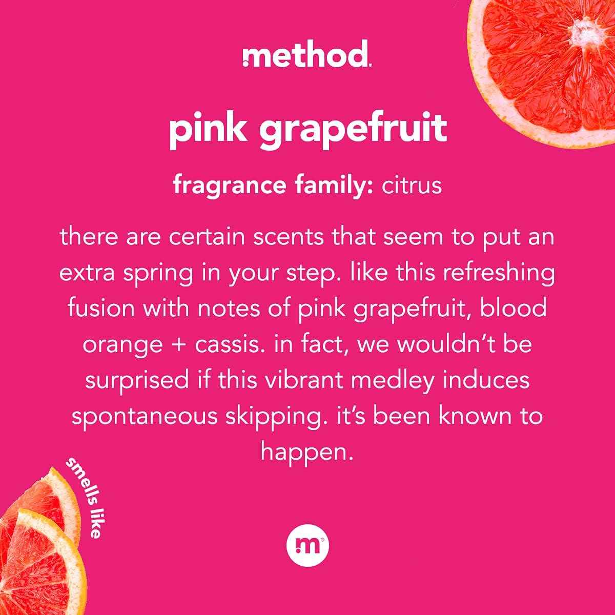 Method All-Purpose Cleaning Wipes, Pink Grapefruit, Multi-Surface, Compostable, 70 Count