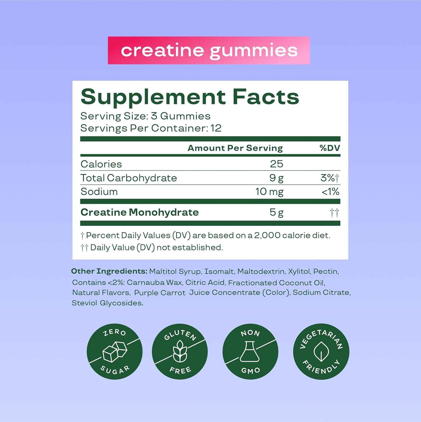 Bloom Creatine Monohydrate Gummies, 5g Per Serving, Sugar Free Creatine Gummy for Workout, Strength, Cognitive Health & Lean Muscle Support, Gluten Free & Non GMO, Berry Boost,