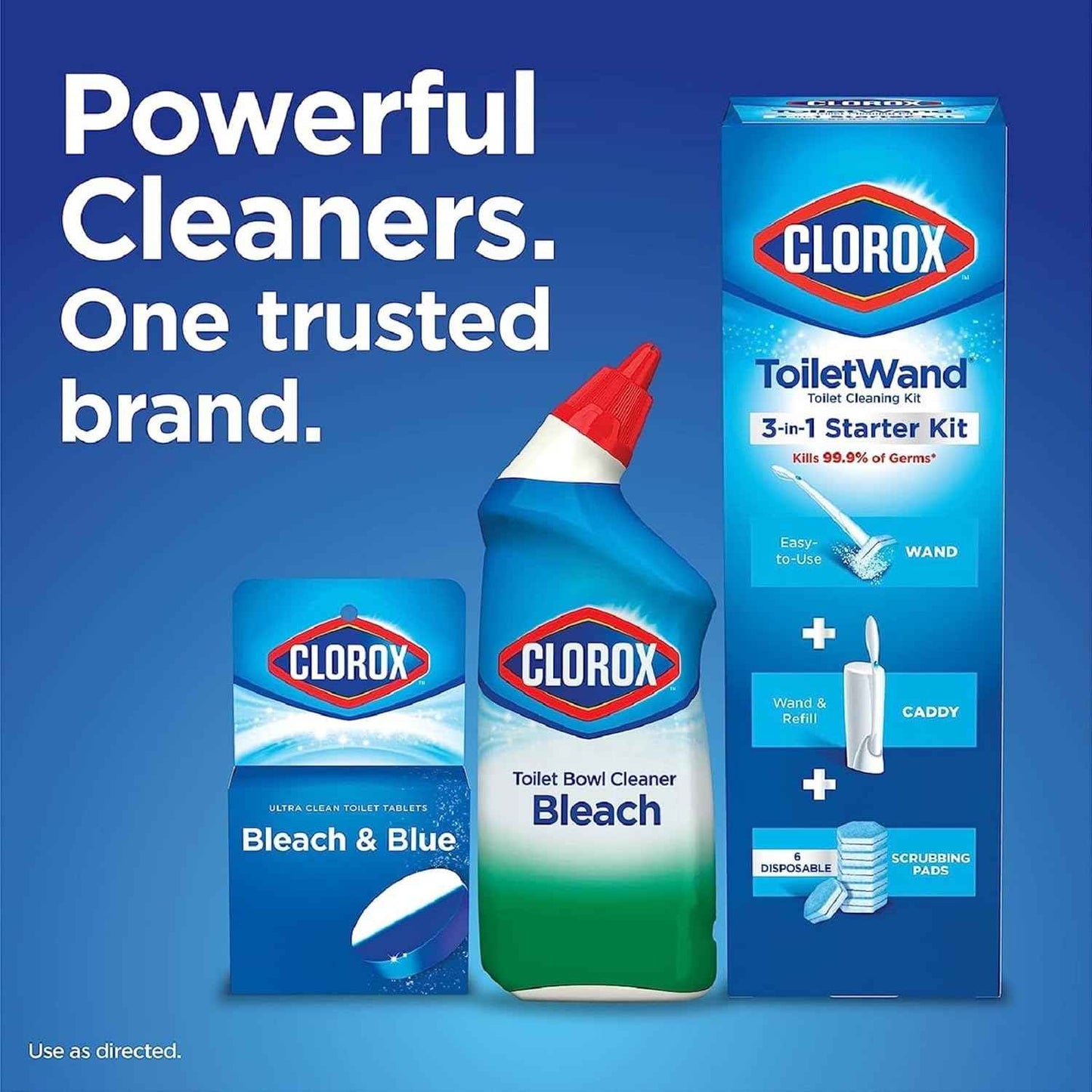 Clorox ToiletWand Toilet Cleaning Refills, Spring Cleaning Essential, Disinfecting Scrubbing Pads, Rainforest Rush, 30 Count