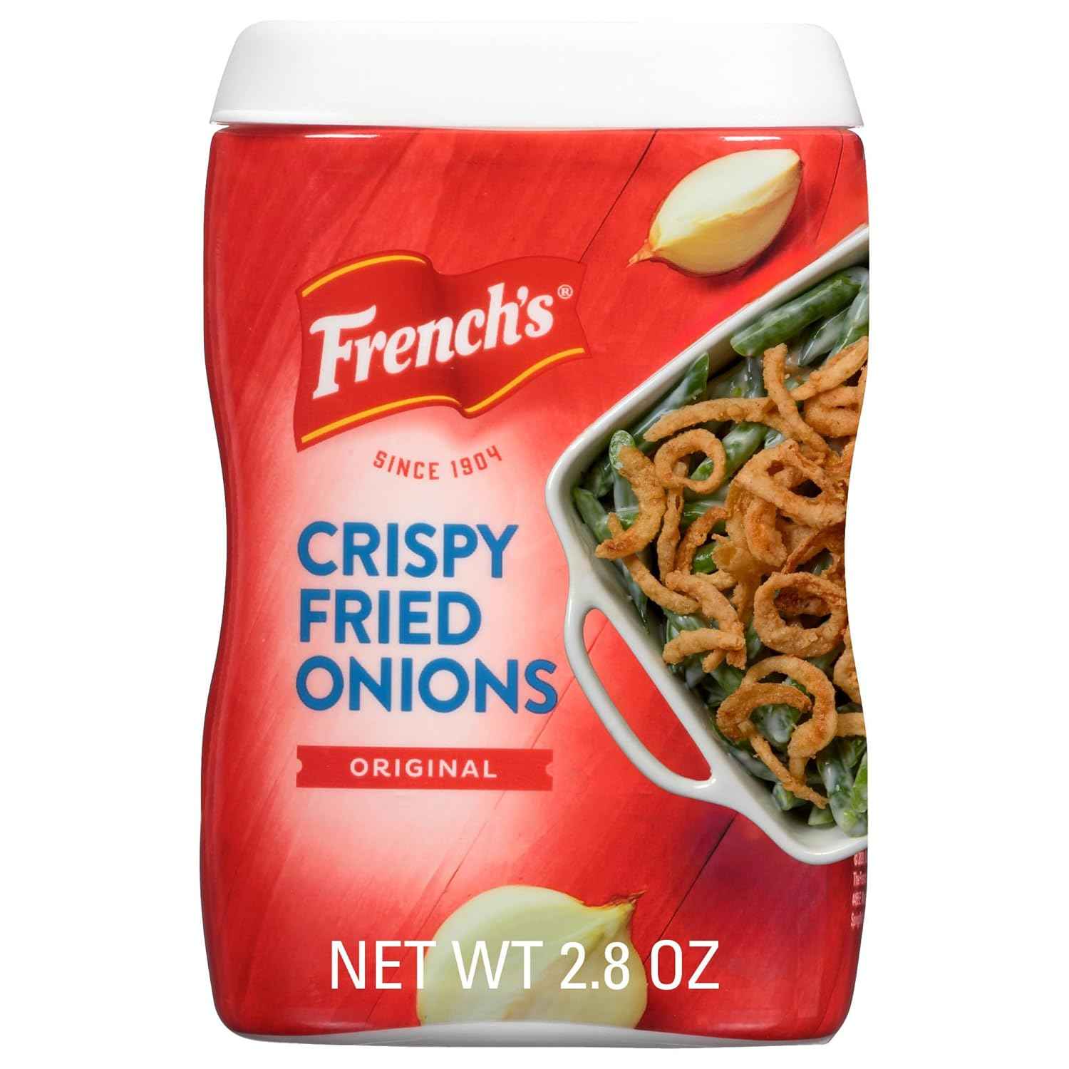 French's Crispy Fried Onions, Original, Made with Real Onions, No Artificial Flavors, Sprinkle on Salads, Potatoes, Chicken, Burgers, Green Bean Casserole, 2.8 oz