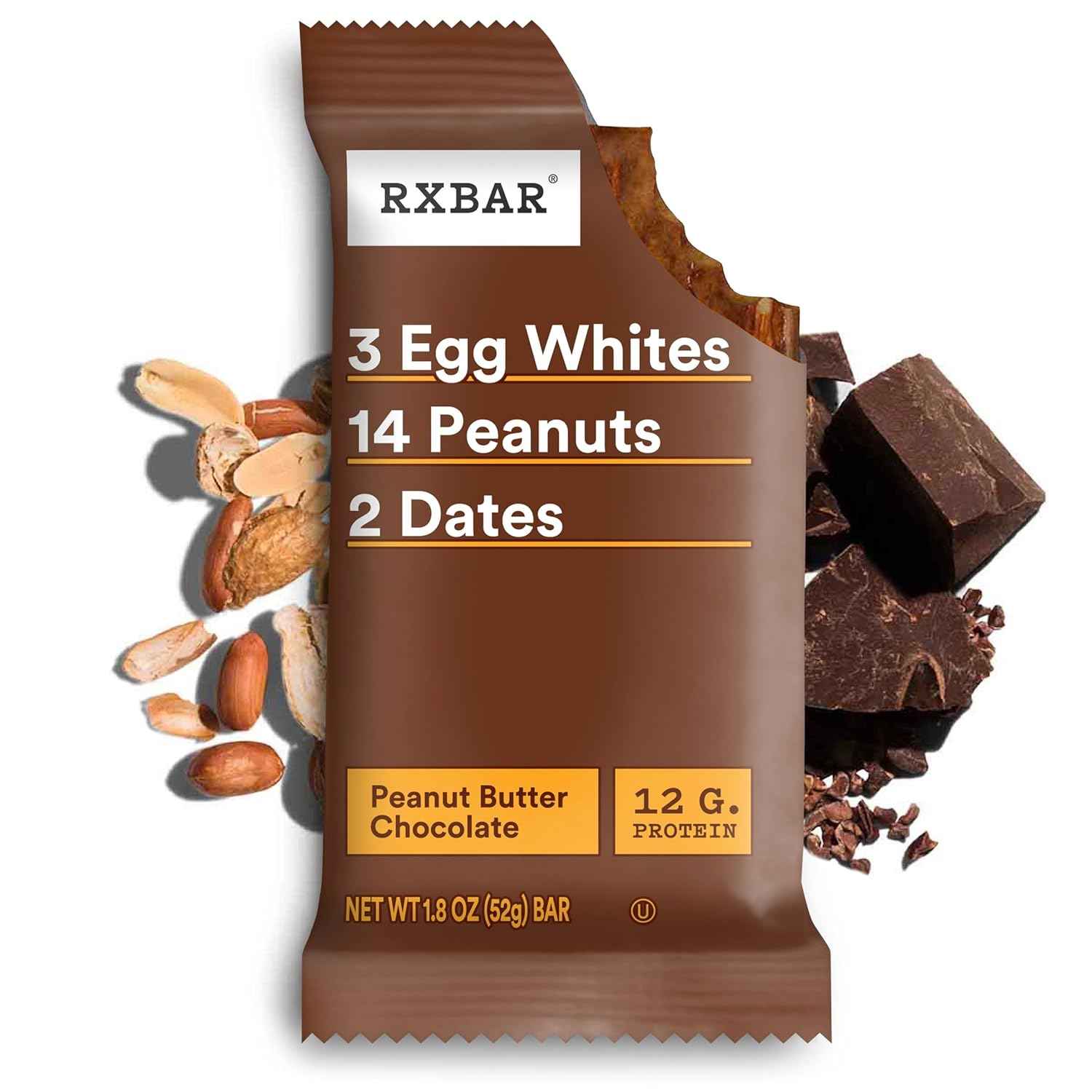 RXBAR Protein Bars, Protein Snack, Snack Bars, Peanut Butter Chocolate