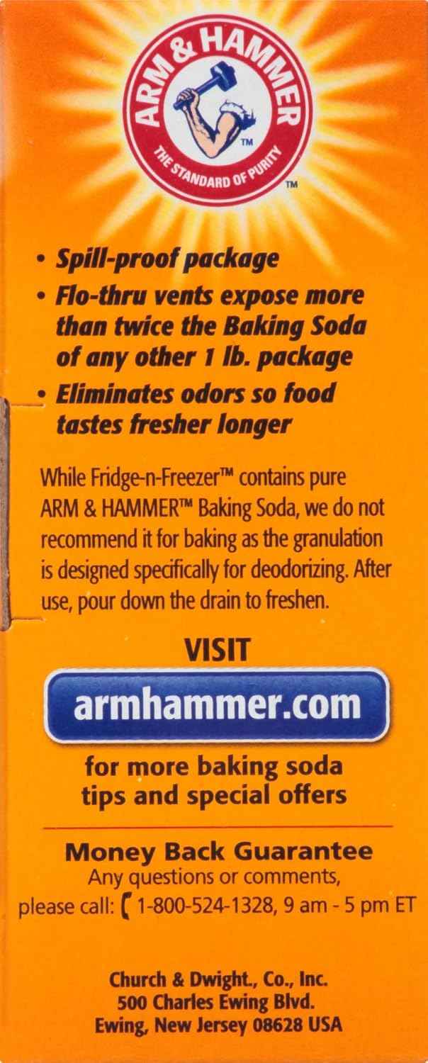 Arm & Hammer Baking Soda Fridge-n-Freezer Odor Absorber, Orange 14 oz