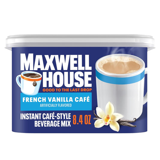 Maxwell_House_Instant_Cafe-Style_Beverage_Mix,_Easy_to_Prepare,_1_Canister,_for_Quick_Morning_Coffee_or_Afternoon_Treat,_French_Vanilla_Cafe,_Kosher_Dairy,_8.4_oz