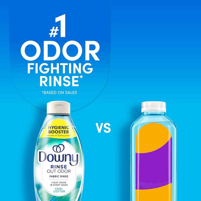 Downy Rinse Laundry Odor Remover, Cool Cotton Scent, Fabric Softener And Laundry Odor Removal Rinse, Fights Odors At The Source, HE Compatible