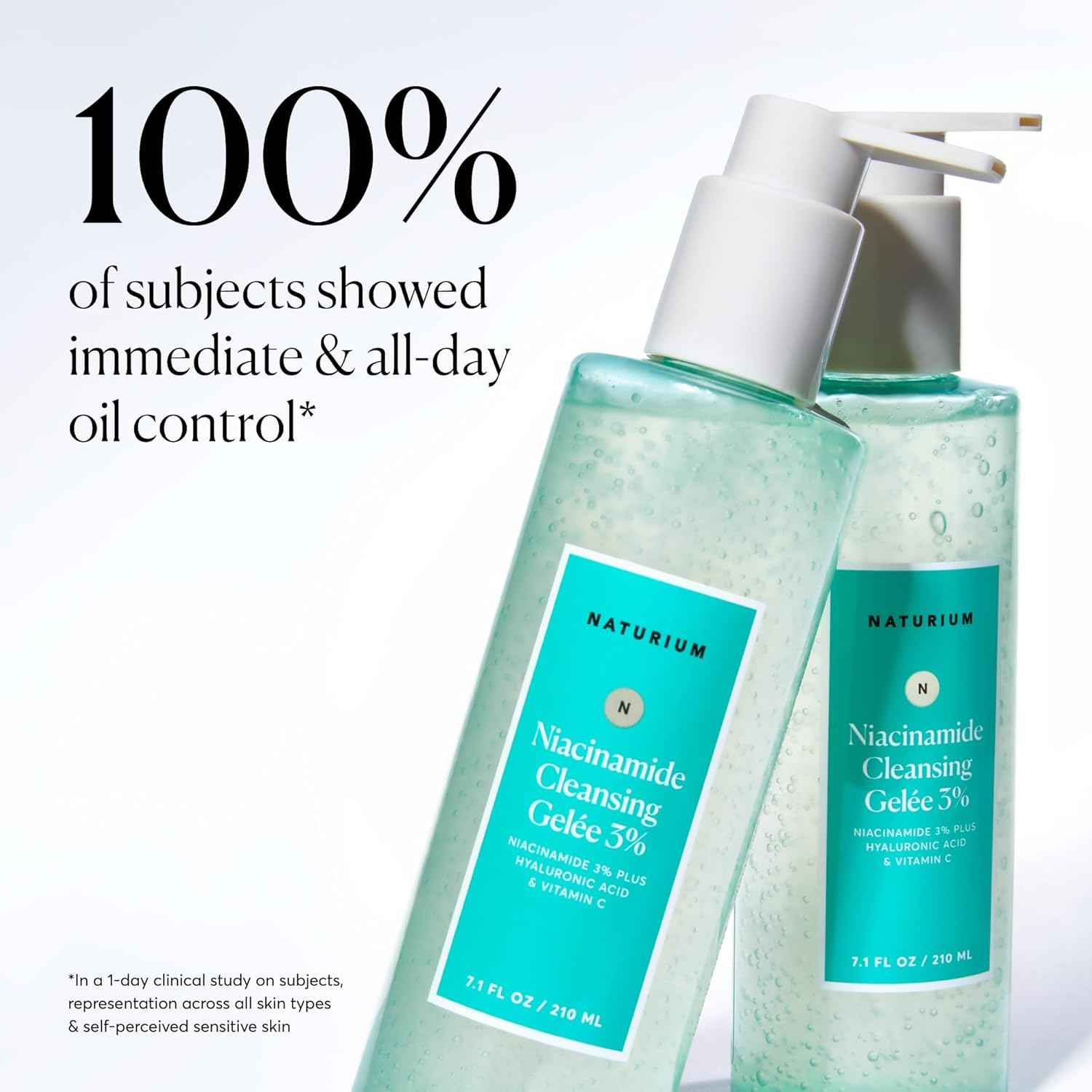Naturium Niacinamide Cleansing Gelée 3% Plus Hyaluronic Acid & Vitamin C, Gentle & Smoothing Face Wash, 7.1 oz