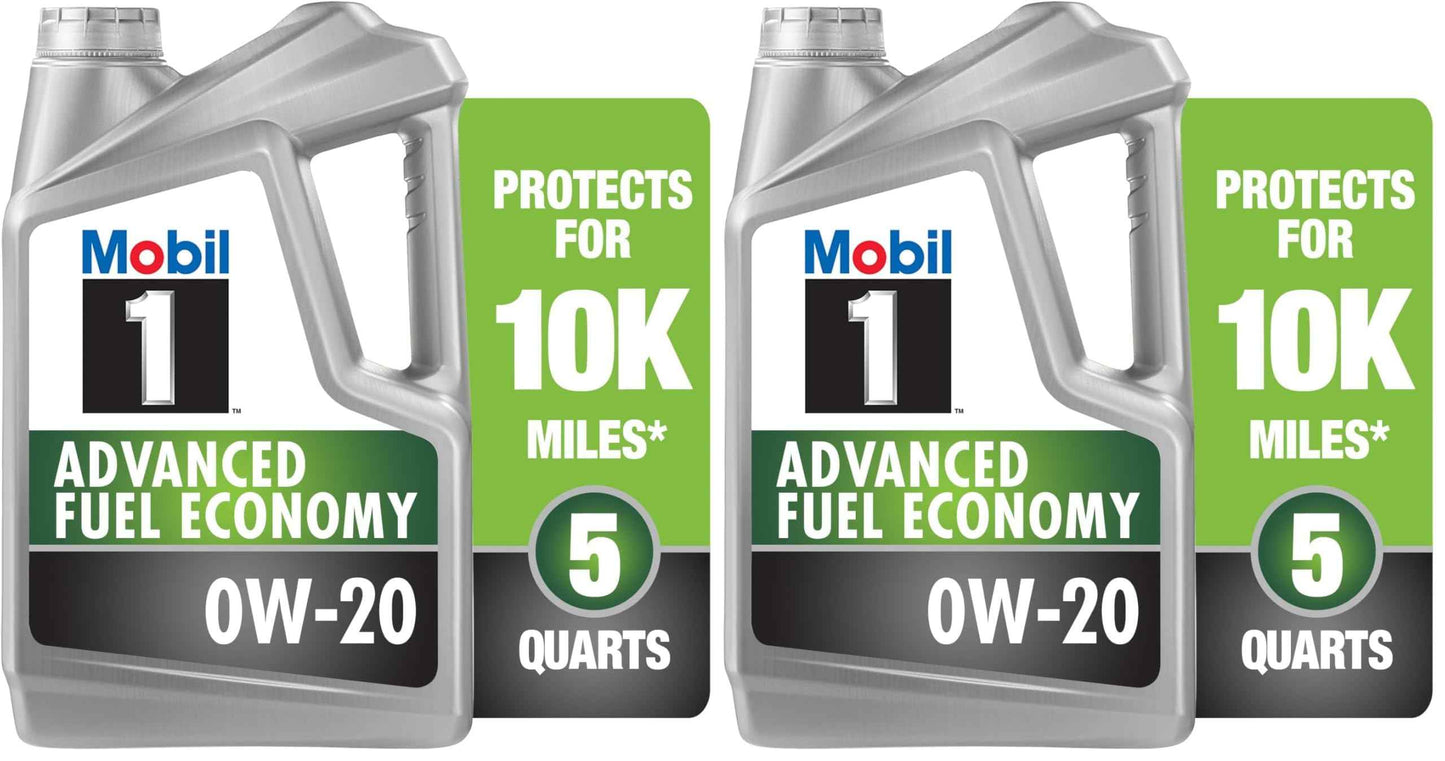 Mobil 1 Advanced Fuel Economy Full Synthetic Motor Oil 0W-20, 5 Quart