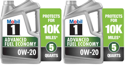 Mobil 1 Advanced Fuel Economy Full Synthetic Motor Oil 0W-20, 5 Quart