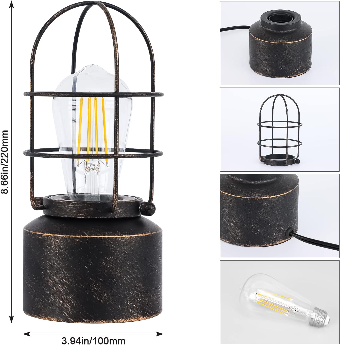 Haian_Support_𝗦𝗺𝗮𝗹𝗹_𝗧𝗼𝘂𝗰𝗵_𝗧𝗮𝗯𝗹𝗲_𝗟𝗮𝗺𝗽_for_Small_Spaces_-_3_Way_Dimmable_Industrial_Bedside_Lamp_-_Steampunk_Antique_Nightstand_Desk_for_Bedroom,_Living_Room_(Bulb_Included)
