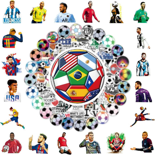 150 PCS World Cup Football Soccer Stickers Soccer Sports Stickers Vinyl Waterproof Sticker Graffiti Decals Soccer Gifts for Water Bottle Helmets Scrapbook World Cup Kids Teens Adults