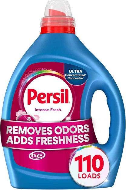 Persil Intense Fresh Everyday Clean Laundry Detergent Liquid, Ultra Concentrated Laundry Soap, Deep Cleaning & Lasting Freshness, All Water Temperatures, HE Safe