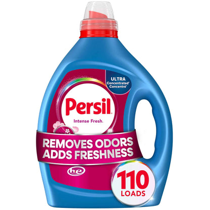 Persil Intense Fresh Everyday Clean Laundry Detergent Liquid, Ultra Concentrated Laundry Soap, Deep Cleaning & Lasting Freshness, All Water Temperatures, HE Safe